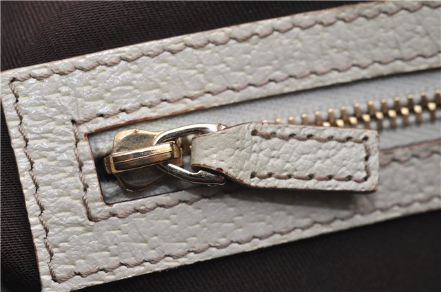 Authentic GUCCI Shoulder Hand Bag GG Canvas Leather 152458 Brown White 0555E
