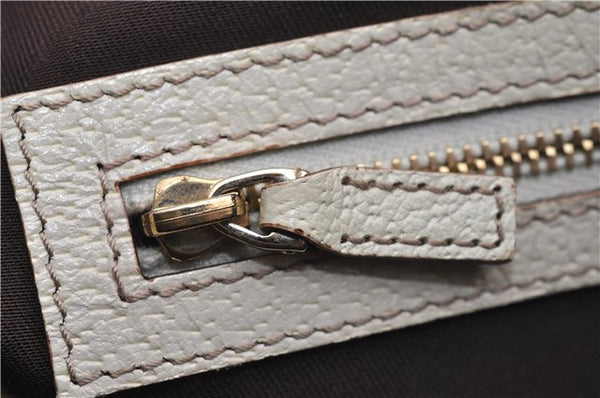 Authentic GUCCI Shoulder Hand Bag GG Canvas Leather 152458 Brown White 0555E
