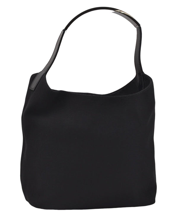 Authentic GUCCI Shoulder Hand Bag Purse Nylon Enamel 0013298 Black 0556E