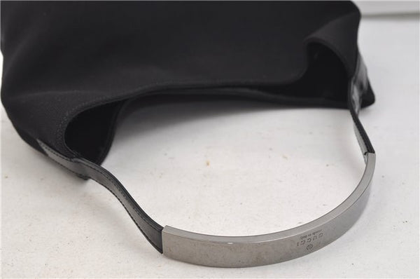 Authentic GUCCI Shoulder Hand Bag Purse Nylon Enamel 0013298 Black 0556E
