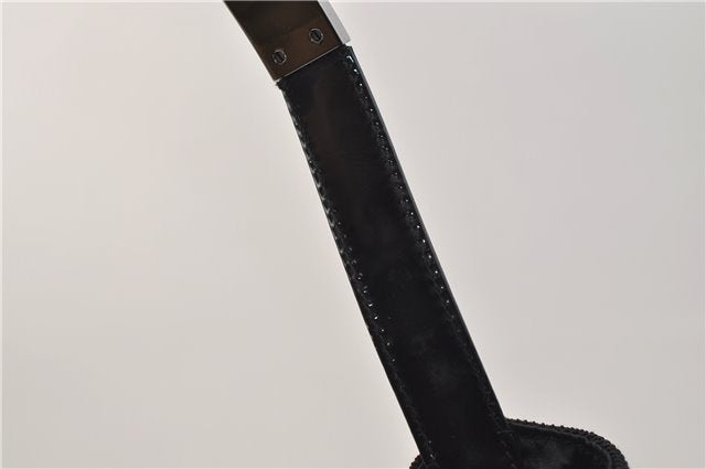 Authentic GUCCI Shoulder Hand Bag Purse Nylon Enamel 0013298 Black 0556E