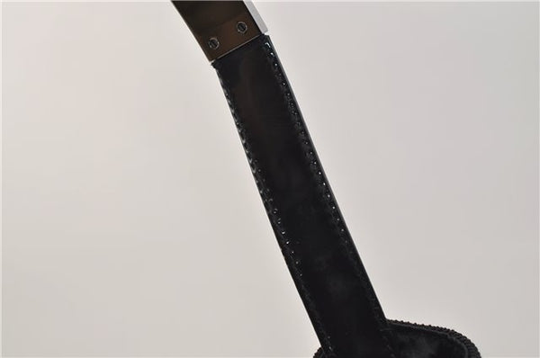 Authentic GUCCI Shoulder Hand Bag Purse Nylon Enamel 0013298 Black 0556E