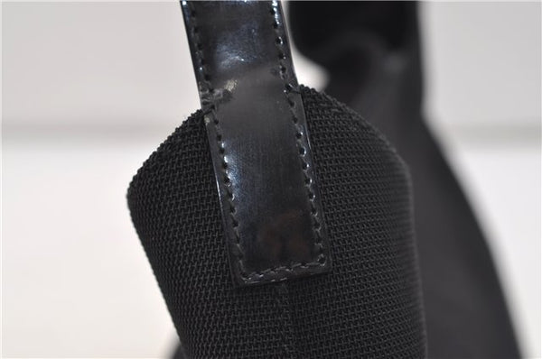 Authentic GUCCI Shoulder Hand Bag Purse Nylon Enamel 0013298 Black 0556E