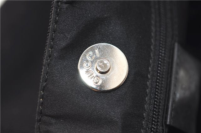 Authentic GUCCI Shoulder Hand Bag Purse Nylon Enamel 0013298 Black 0556E