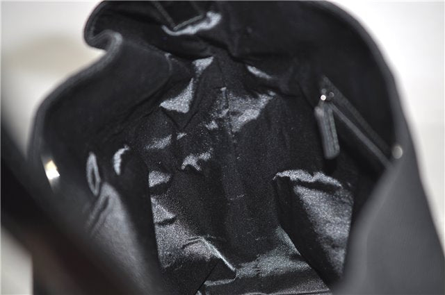 Authentic GUCCI Shoulder Hand Bag Purse Nylon Enamel 0013298 Black 0556E