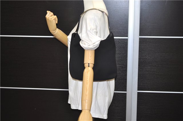 Authentic GUCCI Shoulder Hand Bag Purse Nylon Enamel 0013298 Black 0556E