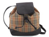 Authentic BURBERRY Vintage Nova Check Canvas Leather Backpack Brown Beige 0558D