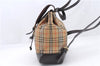 Authentic BURBERRY Vintage Nova Check Canvas Leather Backpack Brown Beige 0558D