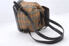 Authentic BURBERRY Vintage Nova Check Canvas Leather Backpack Brown Beige 0558D