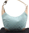 Authentic GUCCI Shoulder Hand Bag GG Canvas Leather 0014158 Light Blue 0558E