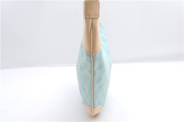 Authentic GUCCI Shoulder Hand Bag GG Canvas Leather 0014158 Light Blue 0558E