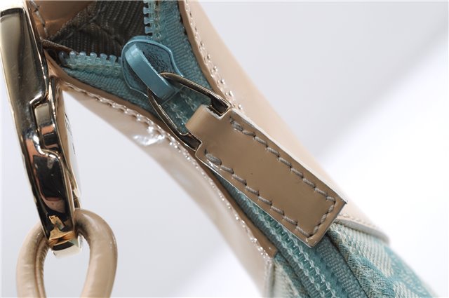 Authentic GUCCI Shoulder Hand Bag GG Canvas Leather 0014158 Light Blue 0558E