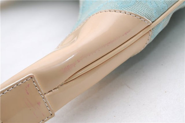 Authentic GUCCI Shoulder Hand Bag GG Canvas Leather 0014158 Light Blue 0558E