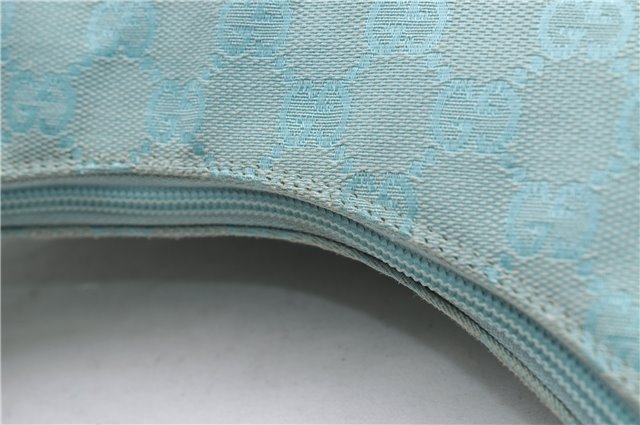 Authentic GUCCI Shoulder Hand Bag GG Canvas Leather 0014158 Light Blue 0558E