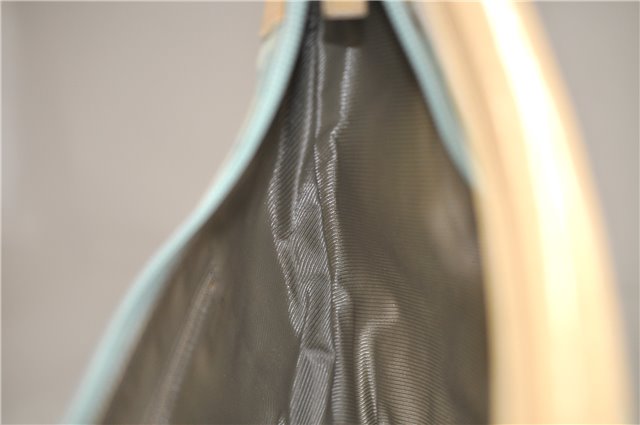 Authentic GUCCI Shoulder Hand Bag GG Canvas Leather 0014158 Light Blue 0558E