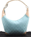 Authentic GUCCI Shoulder Hand Bag GG Canvas Leather 0014158 Light Blue 0559E