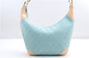 Authentic GUCCI Shoulder Hand Bag GG Canvas Leather 0014158 Light Blue 0559E