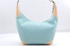 Authentic GUCCI Shoulder Hand Bag GG Canvas Leather 0014158 Light Blue 0559E