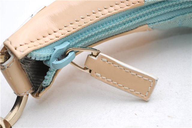 Authentic GUCCI Shoulder Hand Bag GG Canvas Leather 0014158 Light Blue 0559E