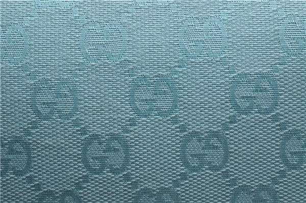 Authentic GUCCI Shoulder Hand Bag GG Canvas Leather 0014158 Light Blue 0559E