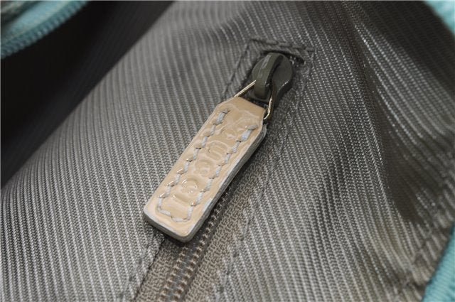 Authentic GUCCI Shoulder Hand Bag GG Canvas Leather 0014158 Light Blue 0559E