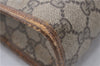 Authentic GUCCI Clutch Hand Bag Purse GG PVC Leather Brown 0560D