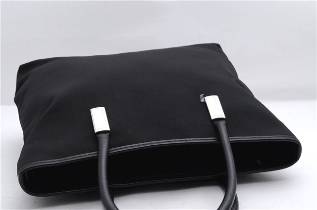 Authentic GUCCI Vintage Shoulder Tote Bag Nylon Leather Black 0562E