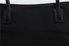 Authentic GUCCI Vintage Shoulder Tote Bag Nylon Leather Black 0562E
