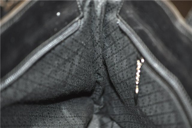 Authentic GUCCI Vintage Shoulder Tote Bag Nylon Leather Black 0562E