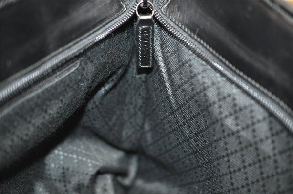 Authentic GUCCI Vintage Shoulder Tote Bag Nylon Leather Black 0562E
