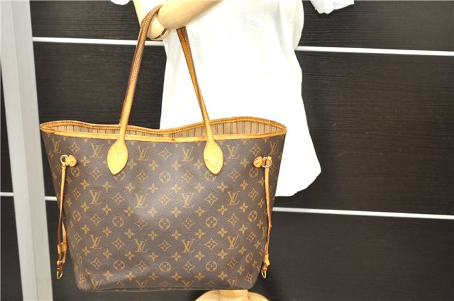 Authentic Louis Vuitton Monogram Neverfull MM Tote Bag M40156 LV 0563D