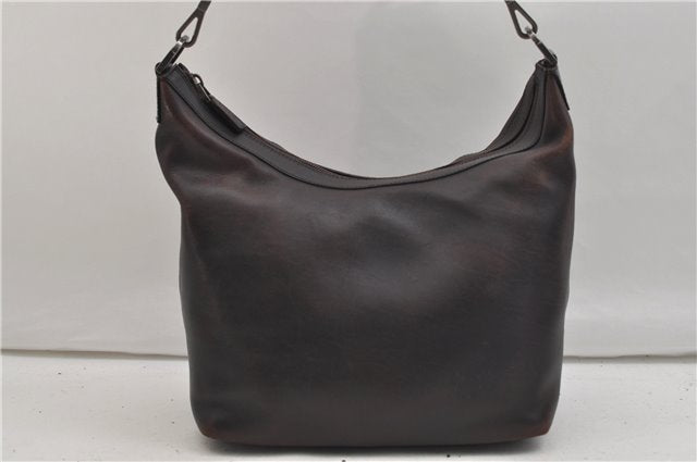 Authentic GUCCI Vintage Bamboo Shoulder Bag Purse Leather 0000531 Brown 0566E