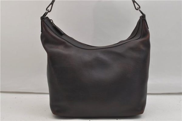 Authentic GUCCI Vintage Bamboo Shoulder Bag Purse Leather 0000531 Brown 0566E