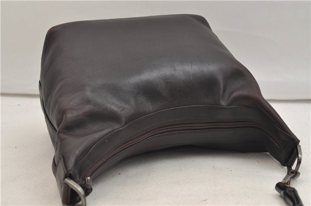 Authentic GUCCI Vintage Bamboo Shoulder Bag Purse Leather 0000531 Brown 0566E