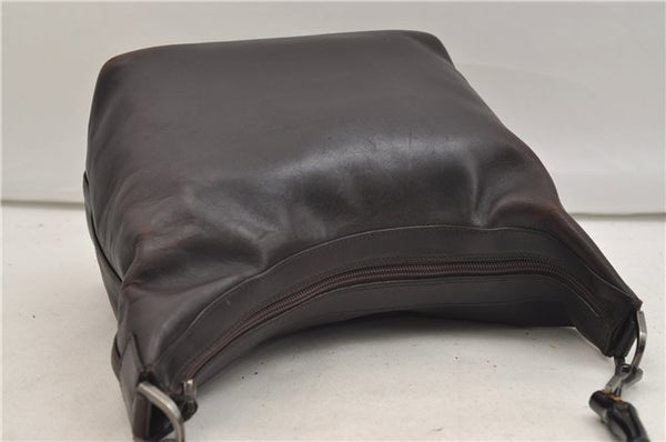 Authentic GUCCI Vintage Bamboo Shoulder Bag Purse Leather 0000531 Brown 0566E