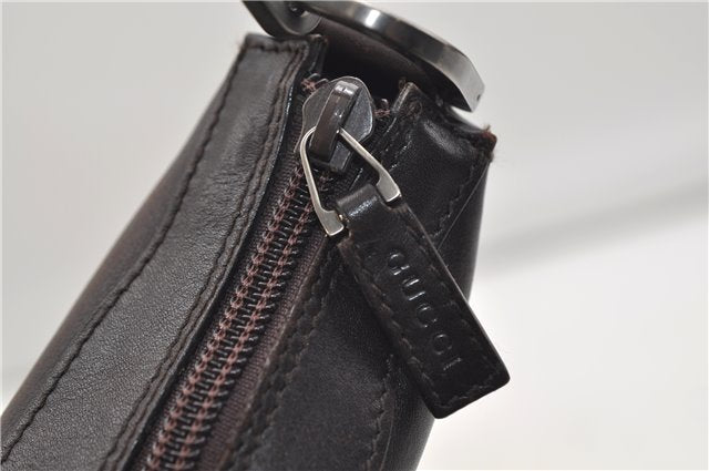 Authentic GUCCI Vintage Bamboo Shoulder Bag Purse Leather 0000531 Brown 0566E