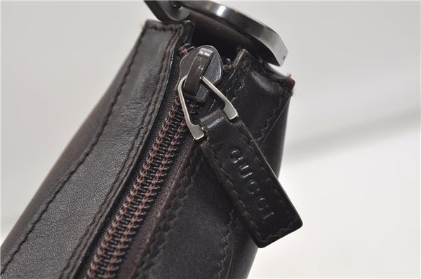 Authentic GUCCI Vintage Bamboo Shoulder Bag Purse Leather 0000531 Brown 0566E