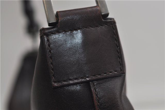 Authentic GUCCI Vintage Bamboo Shoulder Bag Purse Leather 0000531 Brown 0566E