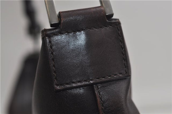 Authentic GUCCI Vintage Bamboo Shoulder Bag Purse Leather 0000531 Brown 0566E