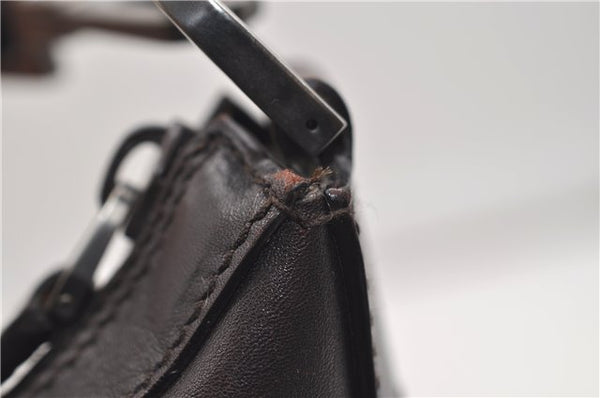 Authentic GUCCI Vintage Bamboo Shoulder Bag Purse Leather 0000531 Brown 0566E