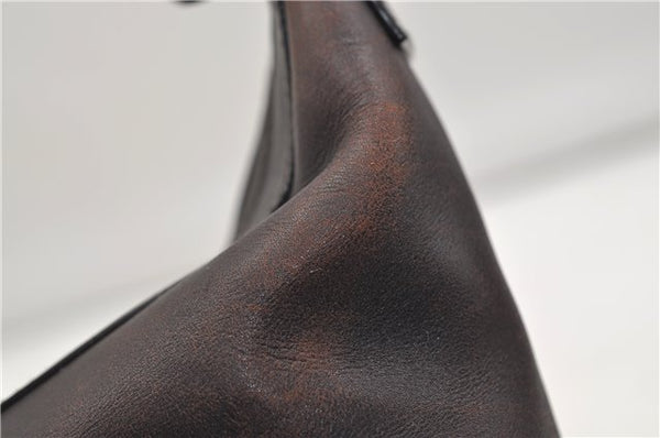 Authentic GUCCI Vintage Bamboo Shoulder Bag Purse Leather 0000531 Brown 0566E