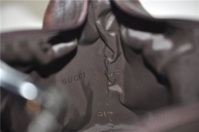 Authentic GUCCI Vintage Bamboo Shoulder Bag Purse Leather 0000531 Brown 0566E