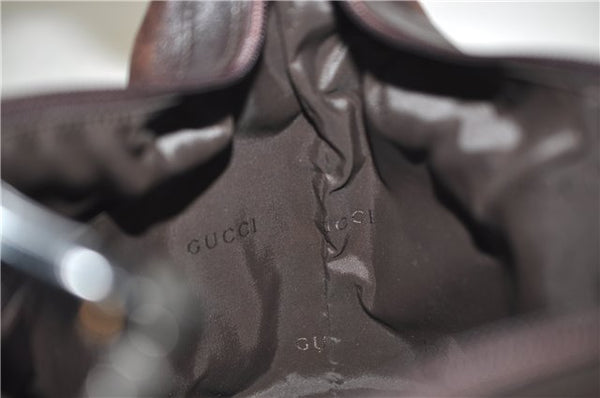 Authentic GUCCI Vintage Bamboo Shoulder Bag Purse Leather 0000531 Brown 0566E