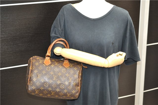 Authentic Louis Vuitton Monogram Speedy 25 Hand Bag M41528 LV 0567D