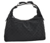 Authentic GUCCI Vintage Shoulder Hand Bag GG Canvas Leather 115867 Black 0567E