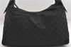 Authentic GUCCI Vintage Shoulder Hand Bag GG Canvas Leather 115867 Black 0567E