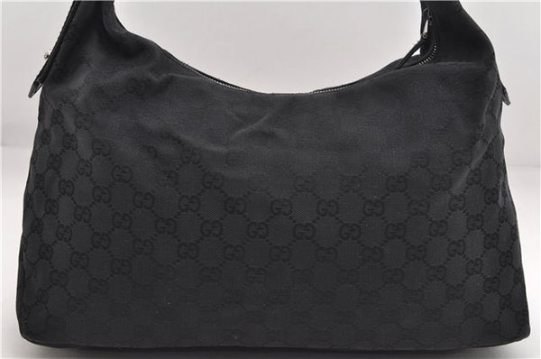 Authentic GUCCI Vintage Shoulder Hand Bag GG Canvas Leather 115867 Black 0567E