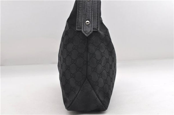 Authentic GUCCI Vintage Shoulder Hand Bag GG Canvas Leather 115867 Black 0567E