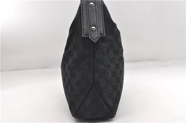 Authentic GUCCI Vintage Shoulder Hand Bag GG Canvas Leather 115867 Black 0567E