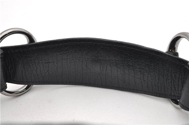 Authentic GUCCI Vintage Shoulder Hand Bag GG Canvas Leather 115867 Black 0567E